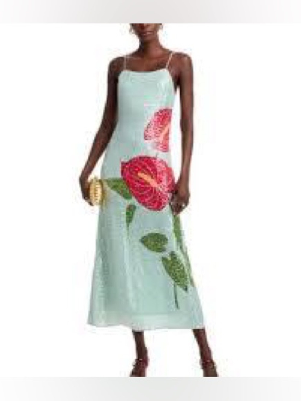 NWT FARM Rio Sequin Anthurium Flowers
Blue Slip Maxi Dress - Picture 4 of 5